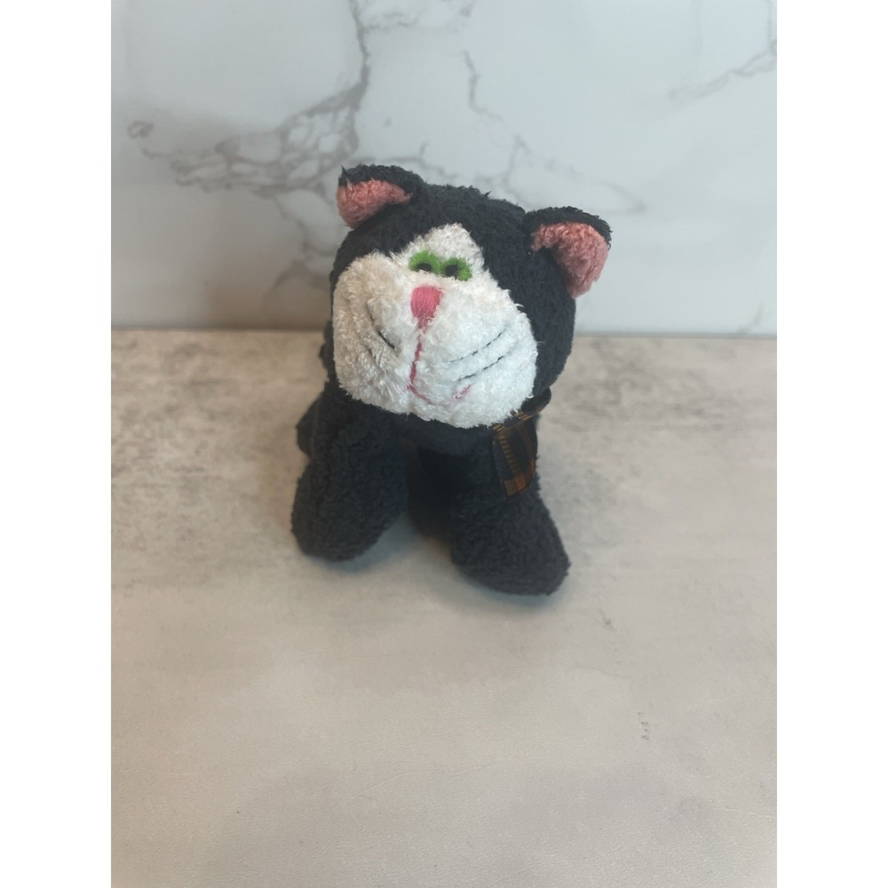 Russ Luv Pets  Black Kitten Crispy Cat Halloween Bow Mini 4" Beanbag Plush - Picture 2 of 8